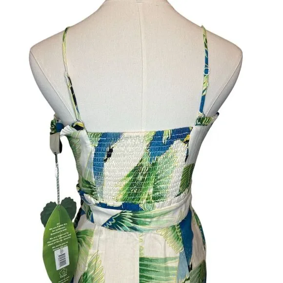 Farm Rio Women's Sleeveless Jumpsuit Parrots & Palms Print Size S - Picture 6 of 8